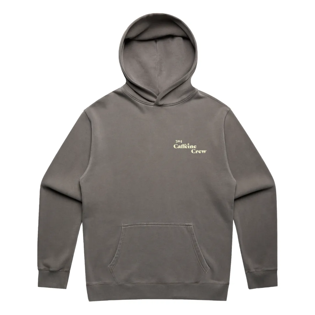 304 Mens Caffeine Crew Hoodie Faded Grey
