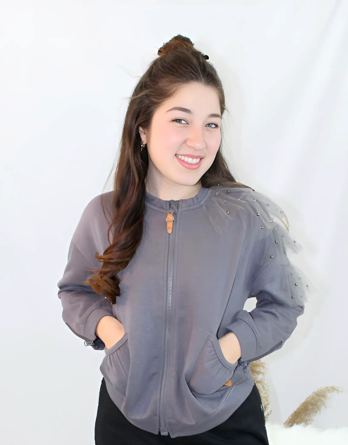 Adaptive Kids Dolman Sleeve Sweatshirt, with Magnetic Zipper & Sleeve Easy Undressing