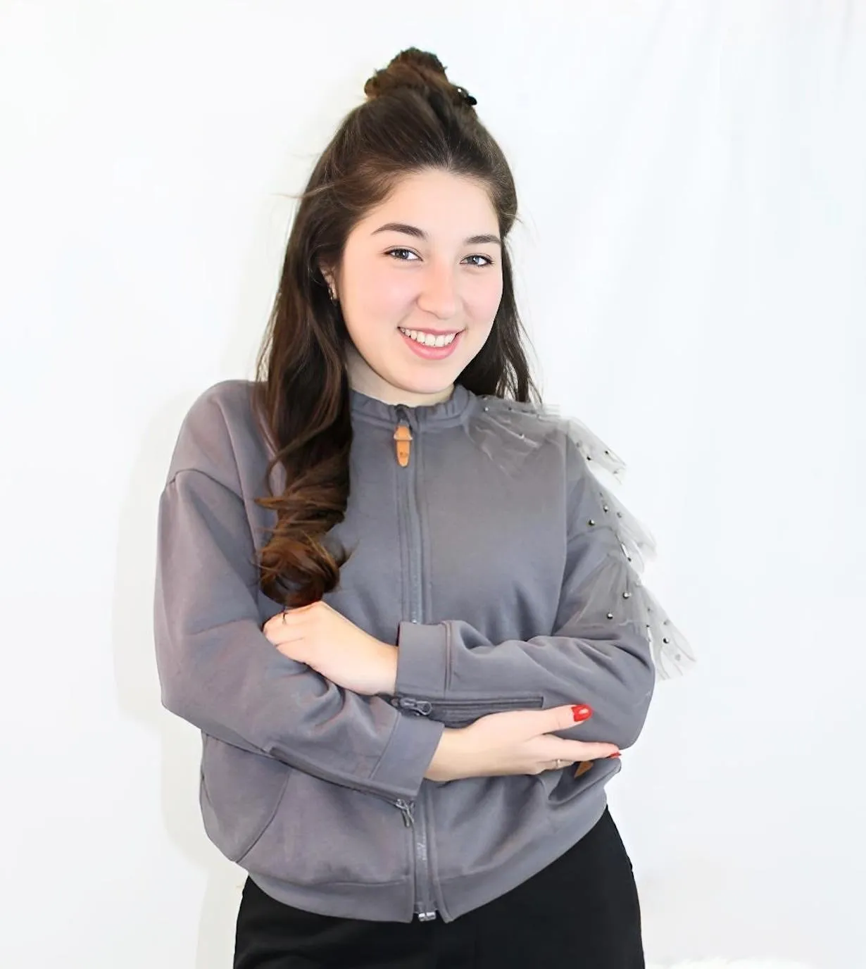Adaptive Kids Dolman Sleeve Sweatshirt, with Magnetic Zipper & Sleeve Easy Undressing