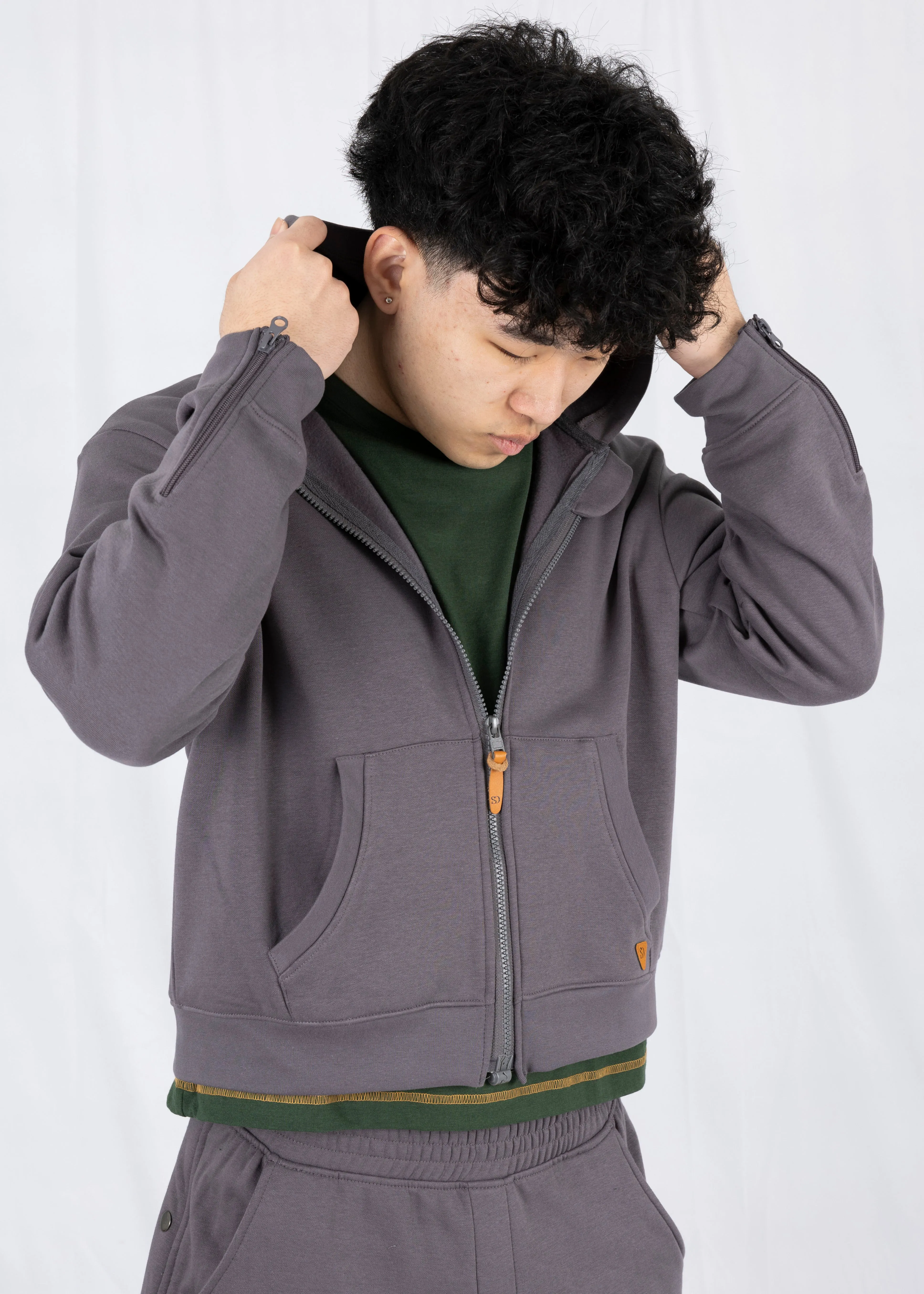 Adaptive Kids Hoodie: Front Magnetic Zipper and Easy-Undressing Sleeves