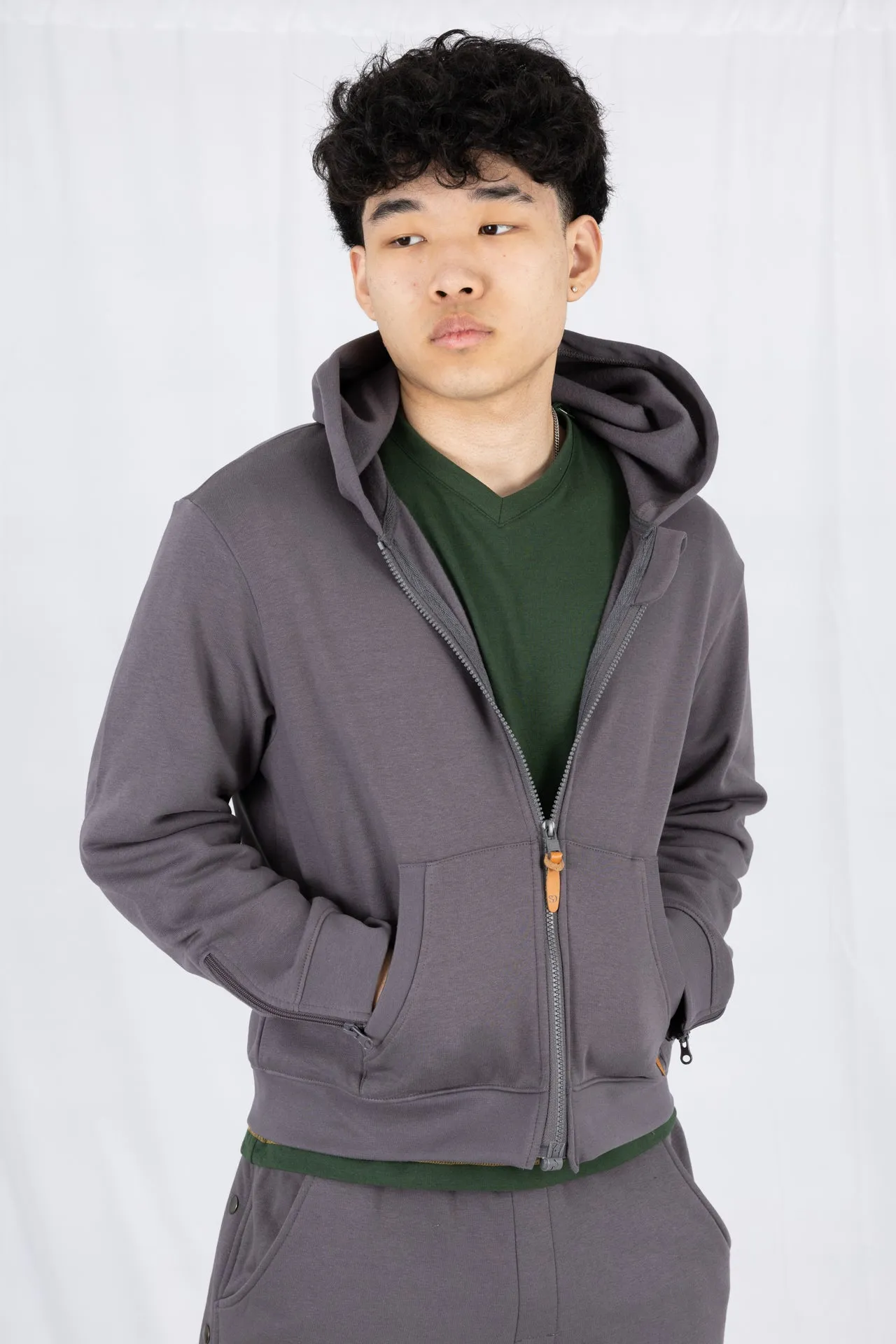Adaptive Kids Hoodie: Front Magnetic Zipper and Easy-Undressing Sleeves