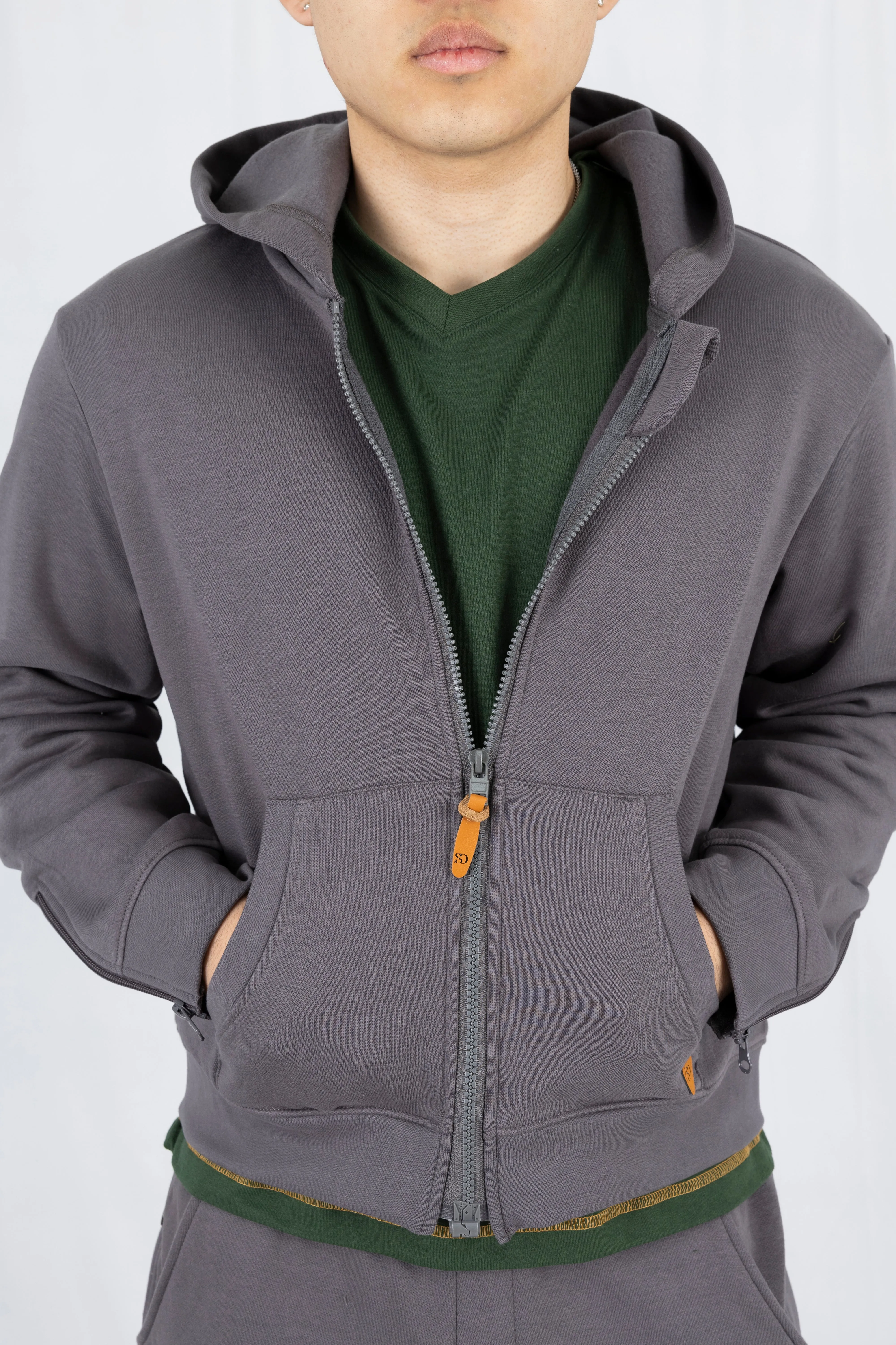 Adaptive Kids Hoodie: Front Magnetic Zipper and Easy-Undressing Sleeves