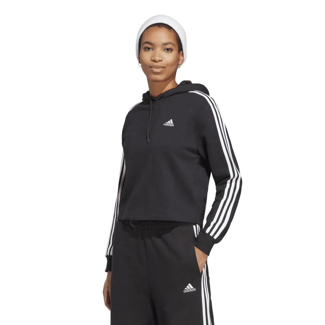 Adidas Essentials French Terry Crop Hoodie - women