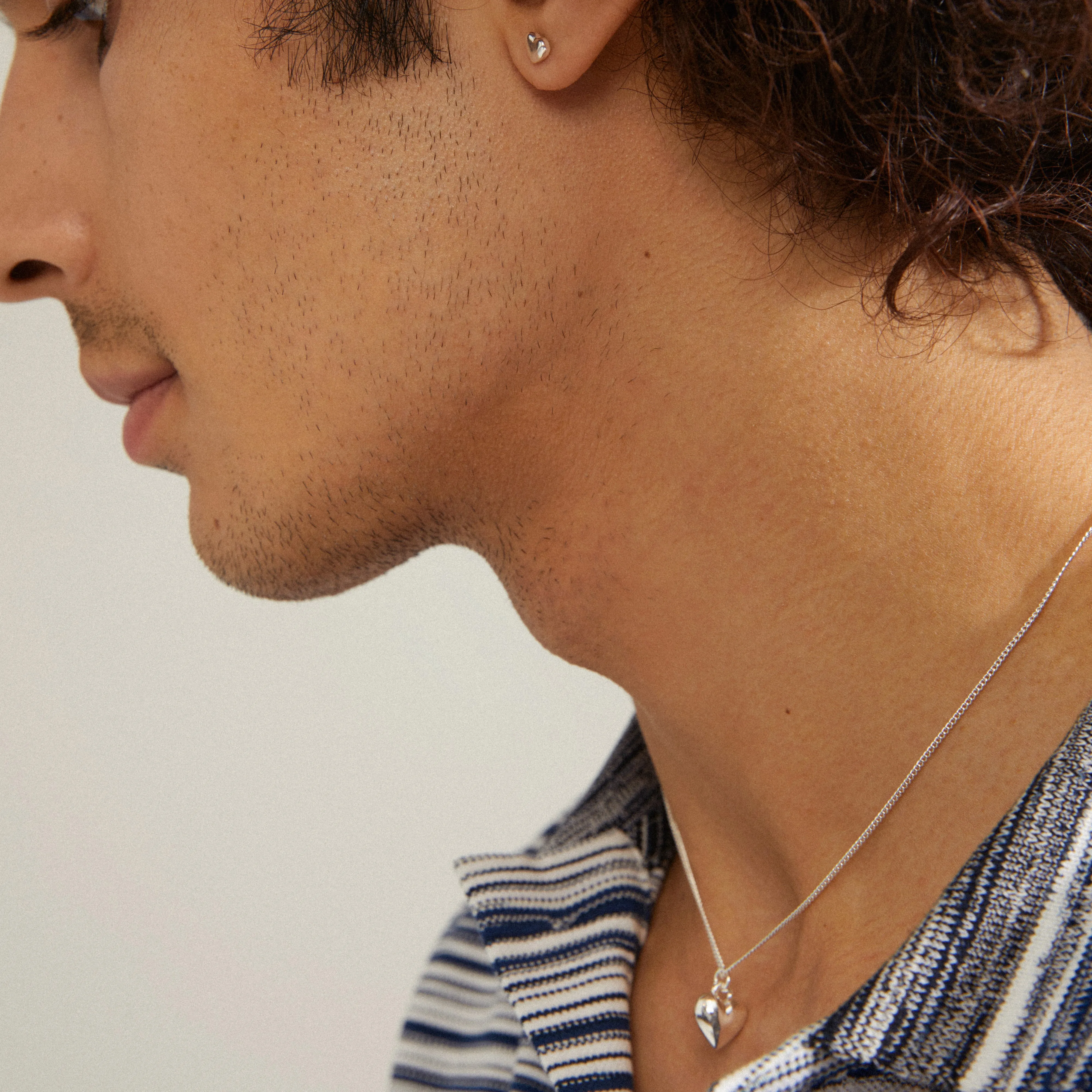 AFRODITTE recycled heart earrings 2-in-1 set silver-plated