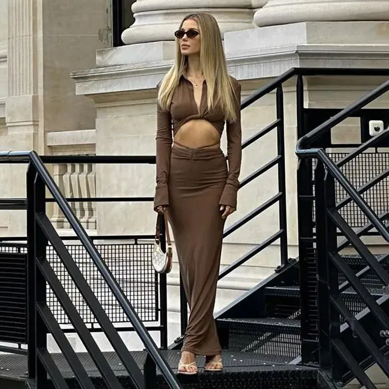 Bandage Ruched Maxi Dress
