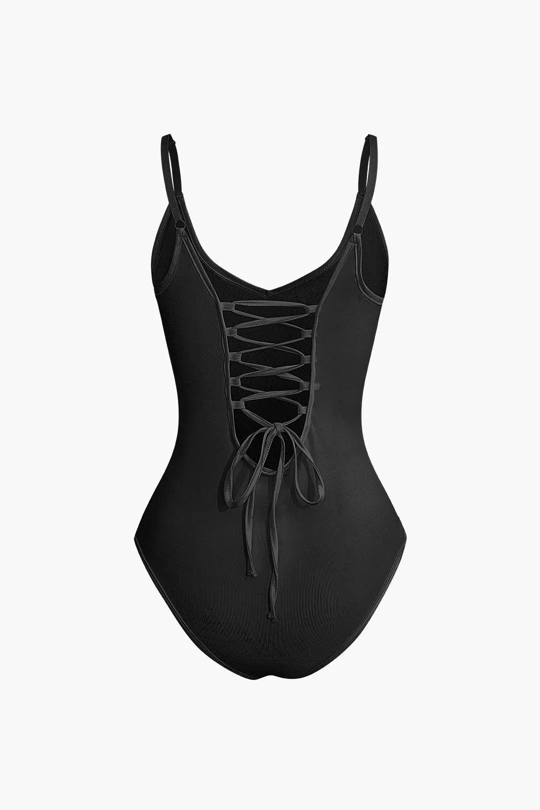 Basic Braided Tie V-neck Cami Bodysuit