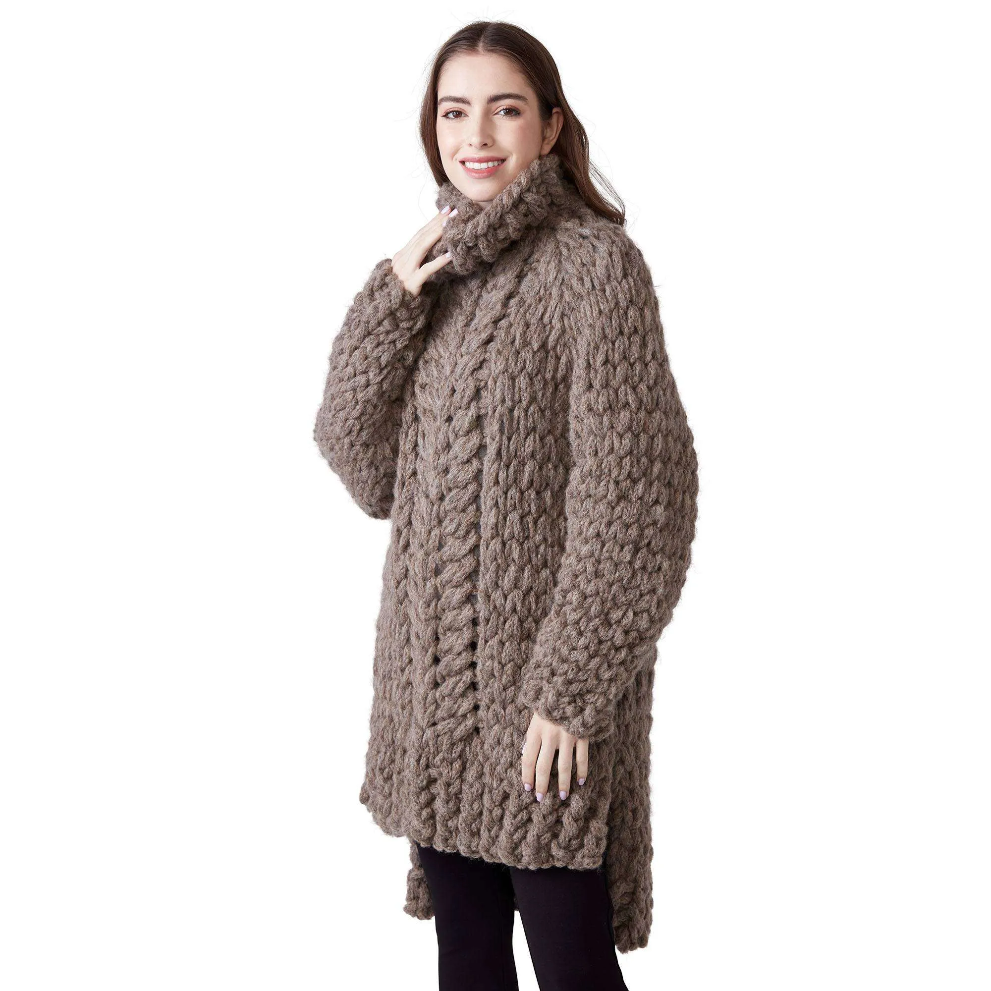 Bernat Craft Alize EZ Split Hem Cabled Tunic