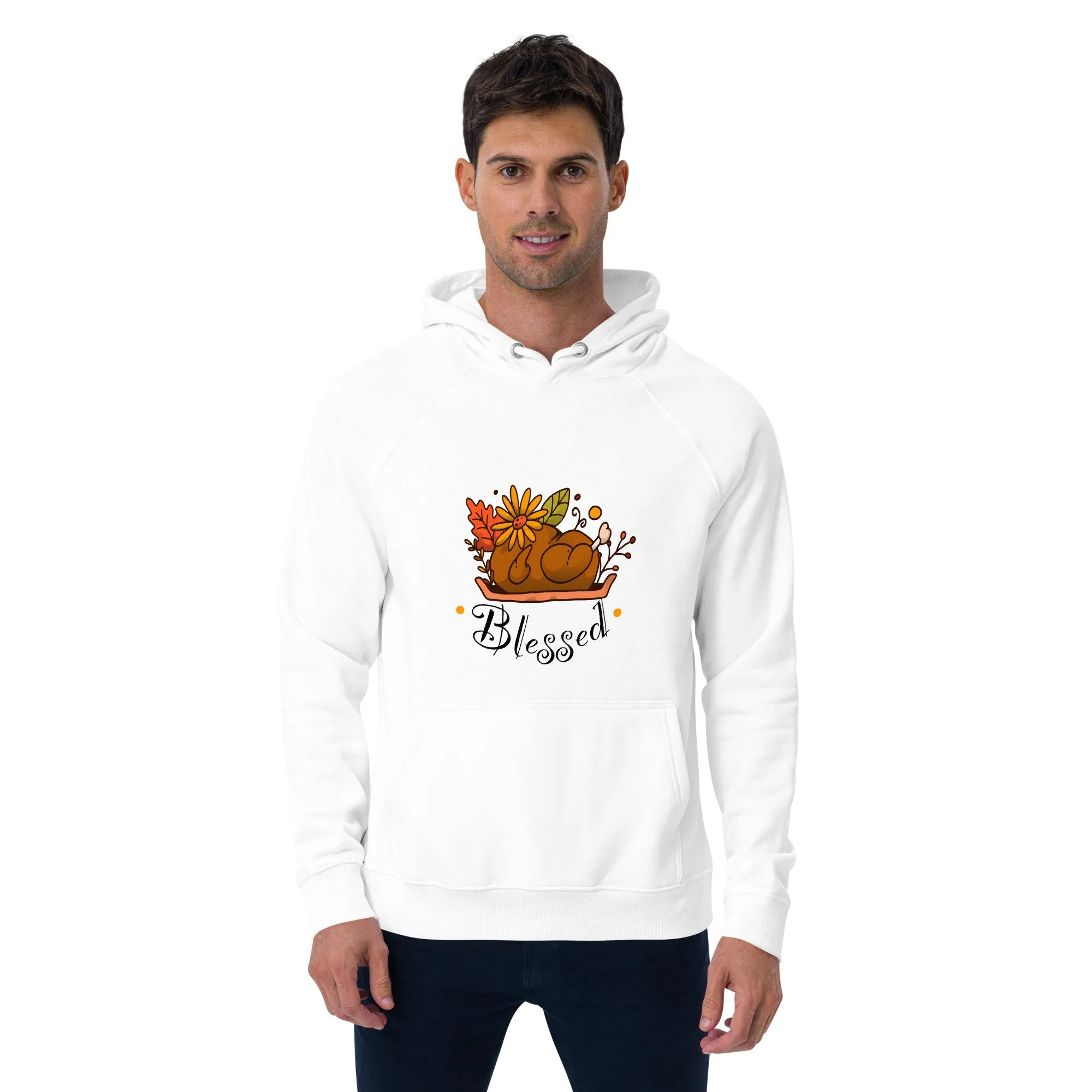 Blessed Graphic Men Eco Raglan Hoodie