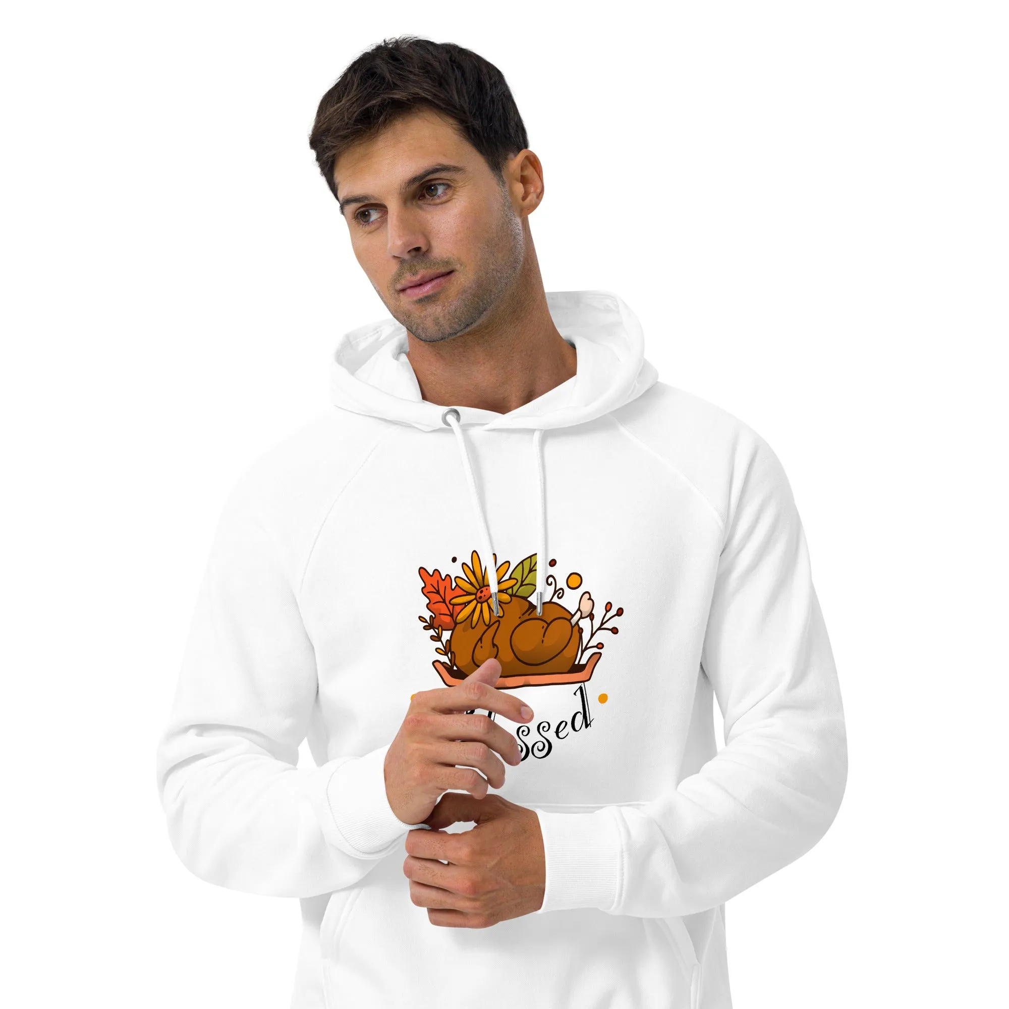 Blessed Graphic Men Eco Raglan Hoodie
