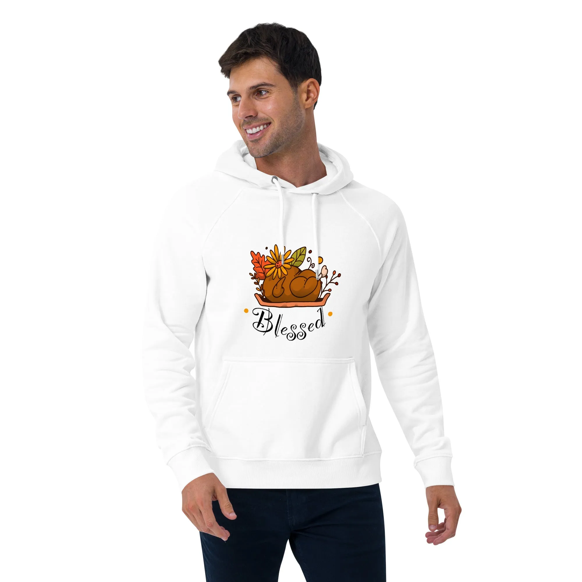 Blessed Graphic Men Eco Raglan Hoodie