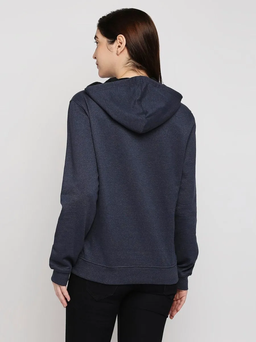 Blue Relaxed Fit Hoodie | Recycled Polyester   Recycled Cotton Blend