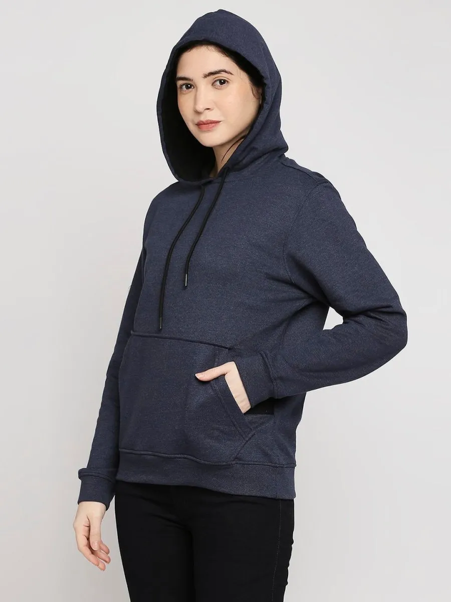 Blue Relaxed Fit Hoodie | Recycled Polyester   Recycled Cotton Blend