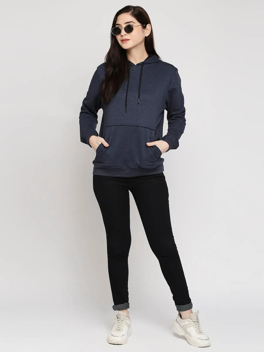 Blue Relaxed Fit Hoodie | Recycled Polyester   Recycled Cotton Blend
