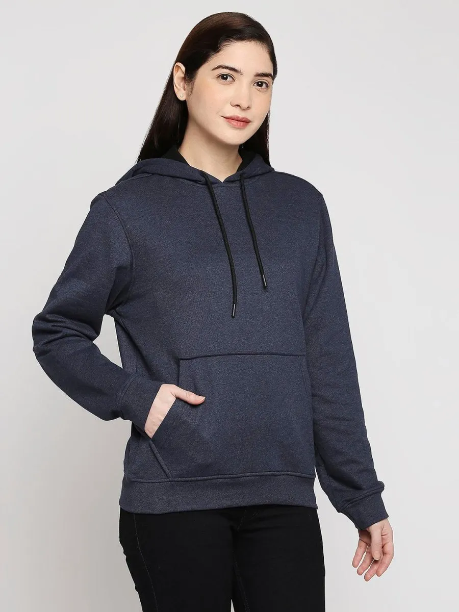 Blue Relaxed Fit Hoodie | Recycled Polyester   Recycled Cotton Blend
