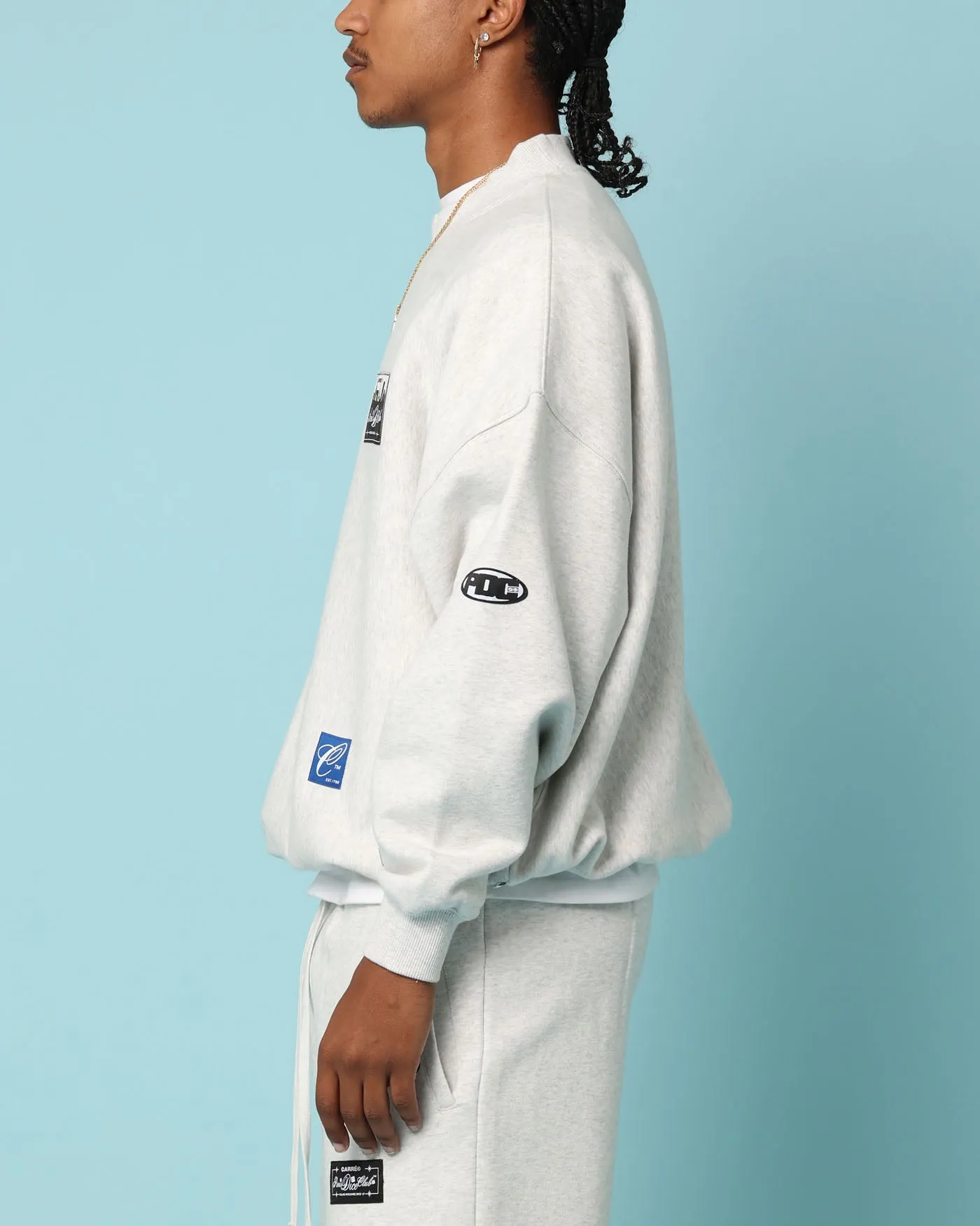Carré Patchwork Oversized Crewneck Grey Marle