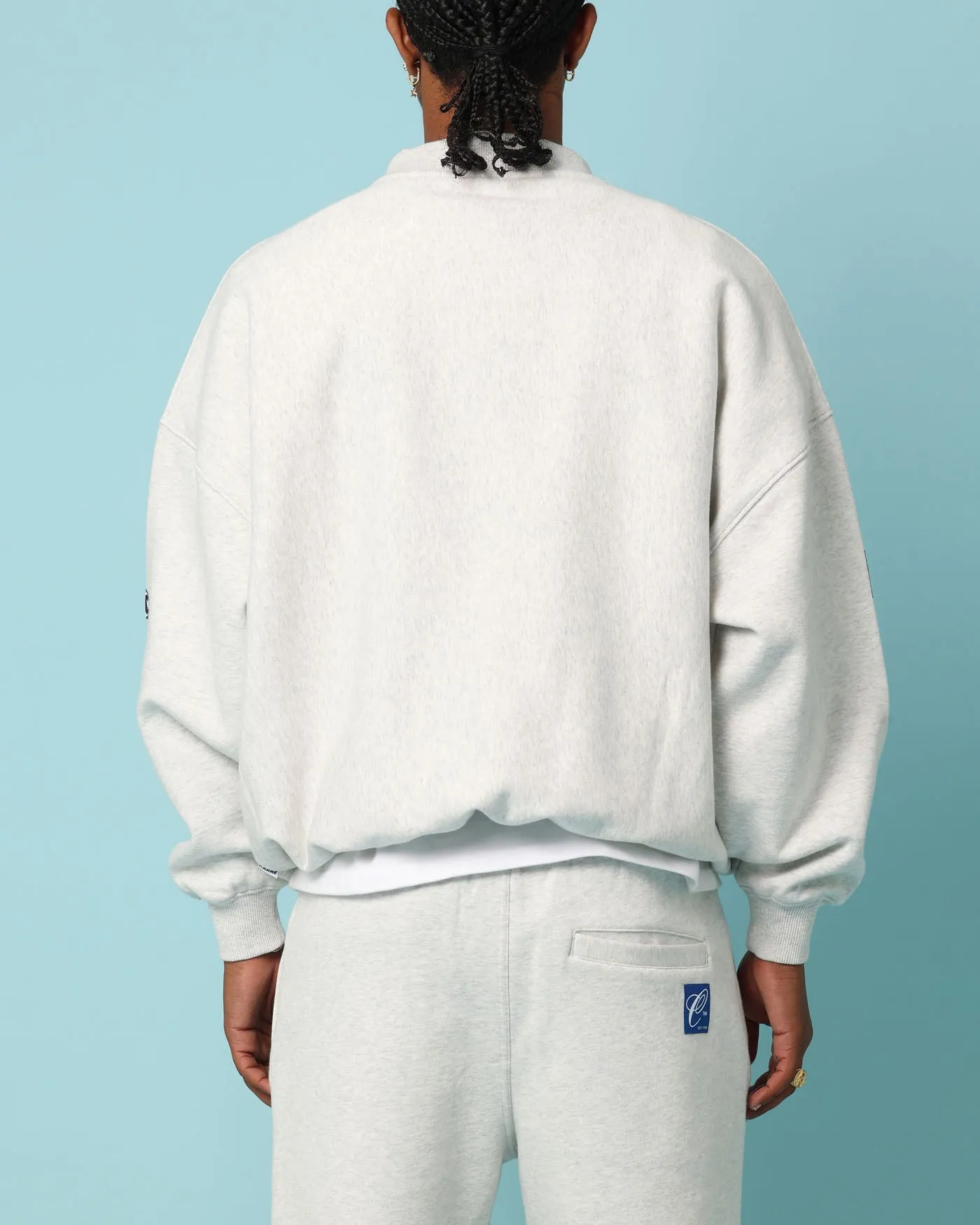Carré Patchwork Oversized Crewneck Grey Marle