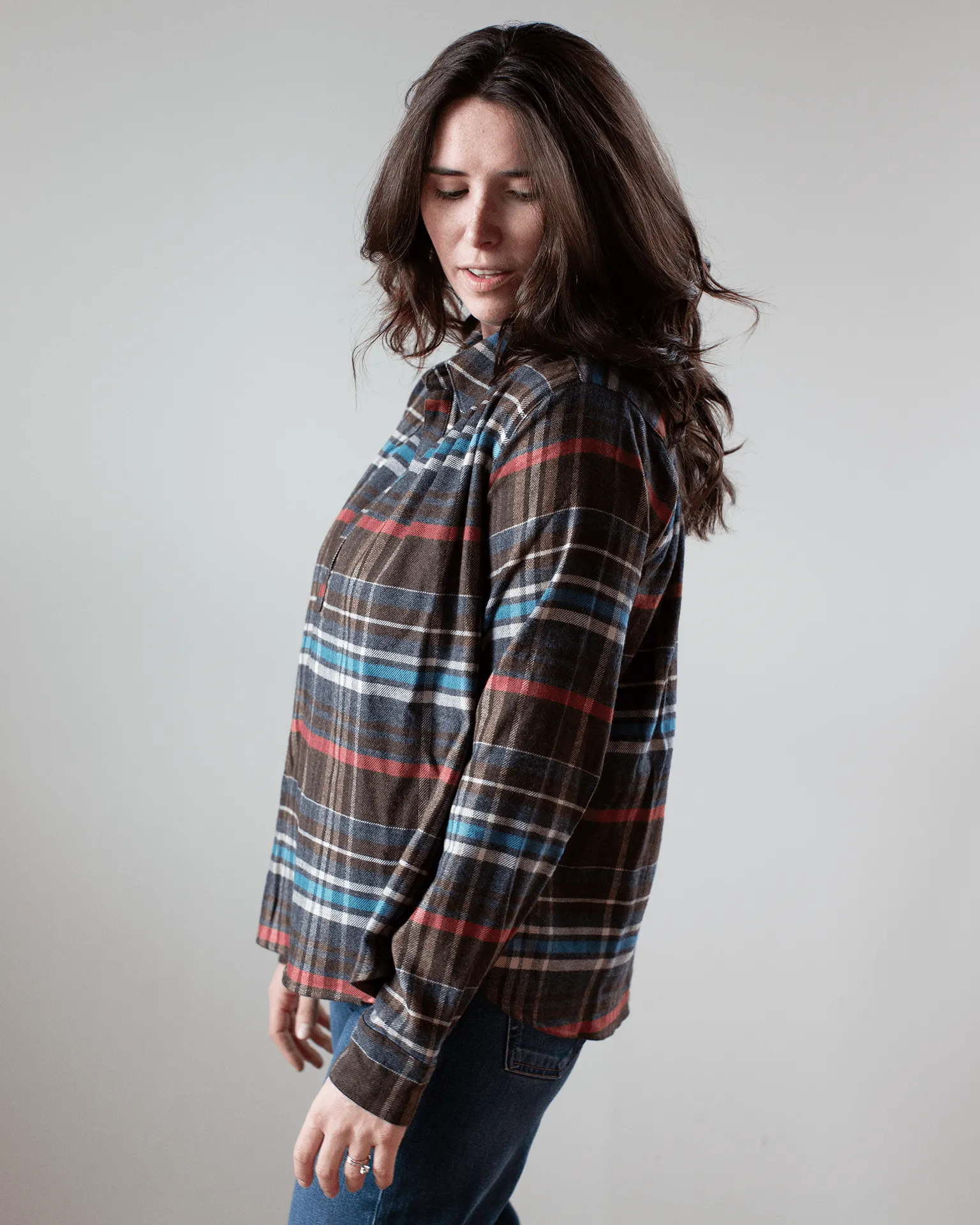 Celeste - Flannel - Brown/Teal Plaid