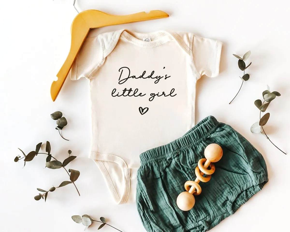 Daddy's Little Girl Onesie - Minimalist Bodysuit - Father's Day Natural Baby Onesie