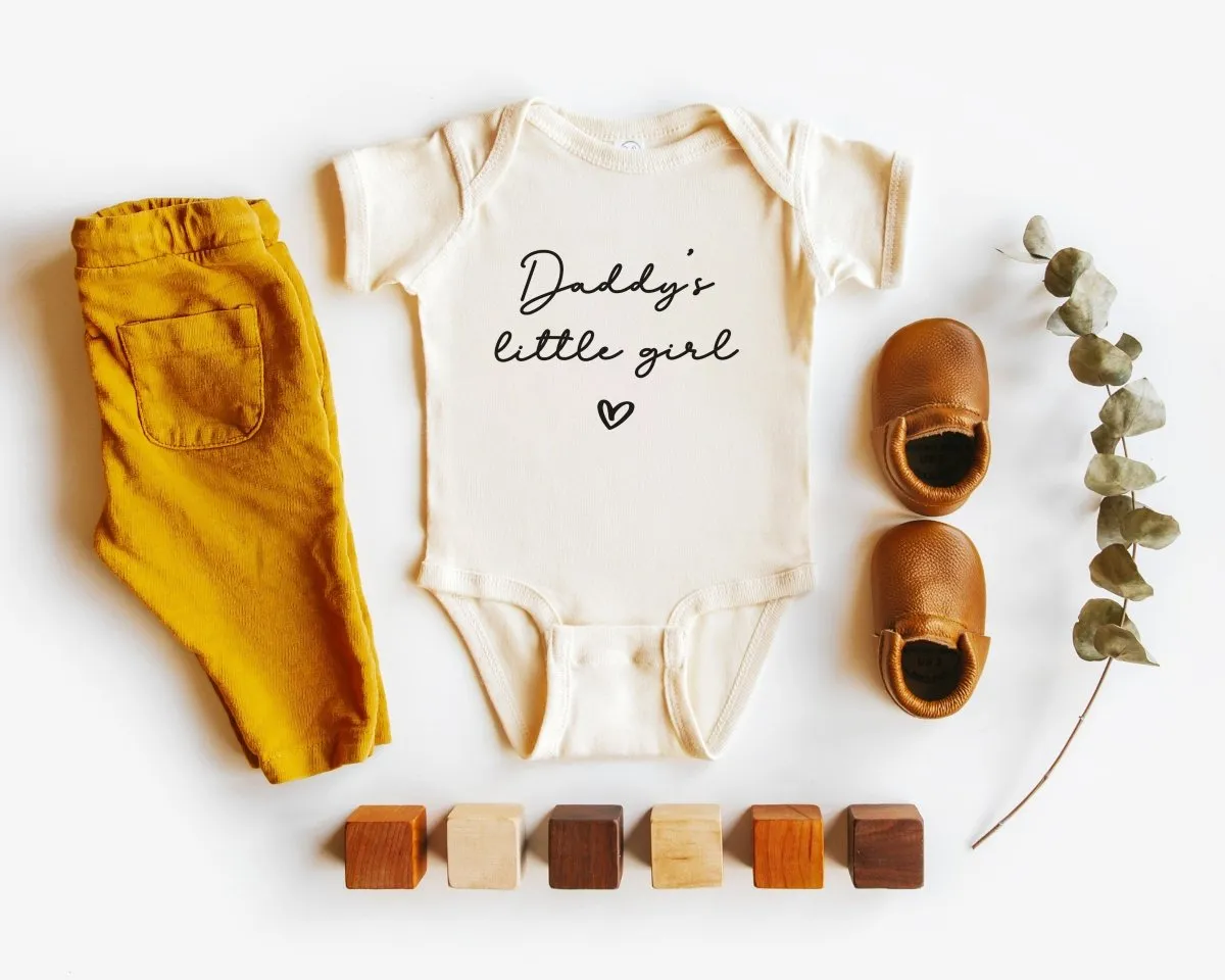 Daddy's Little Girl Onesie - Minimalist Bodysuit - Father's Day Natural Baby Onesie