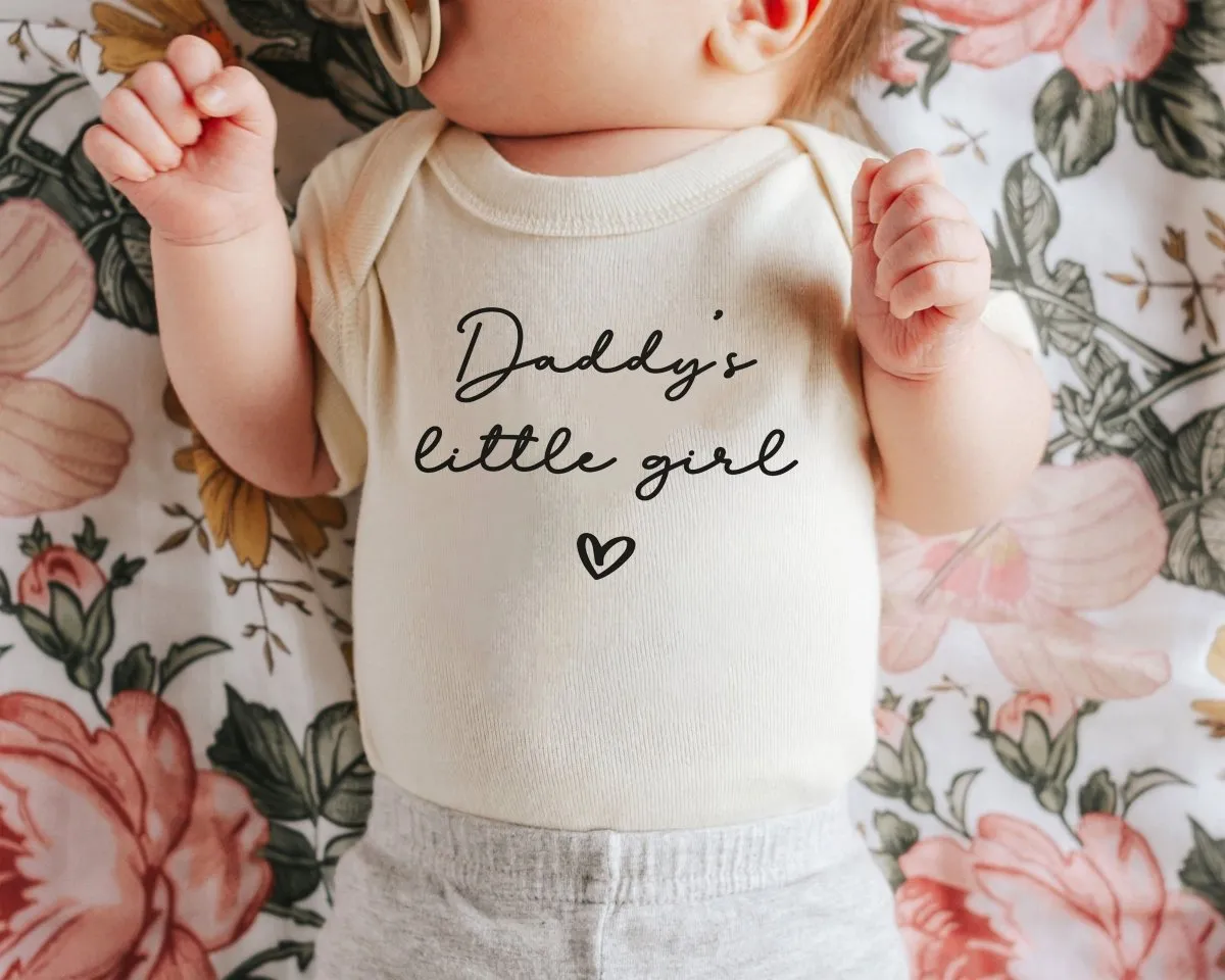 Daddy's Little Girl Onesie - Minimalist Bodysuit - Father's Day Natural Baby Onesie
