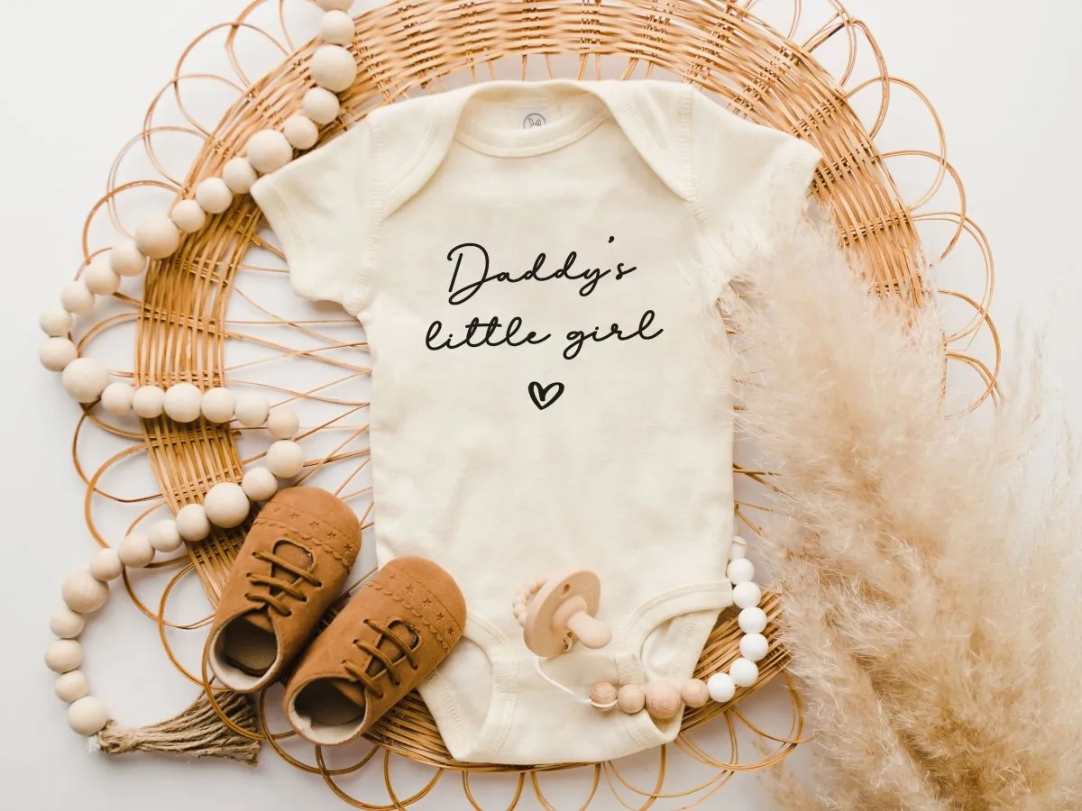 Daddy's Little Girl Onesie - Minimalist Bodysuit - Father's Day Natural Baby Onesie