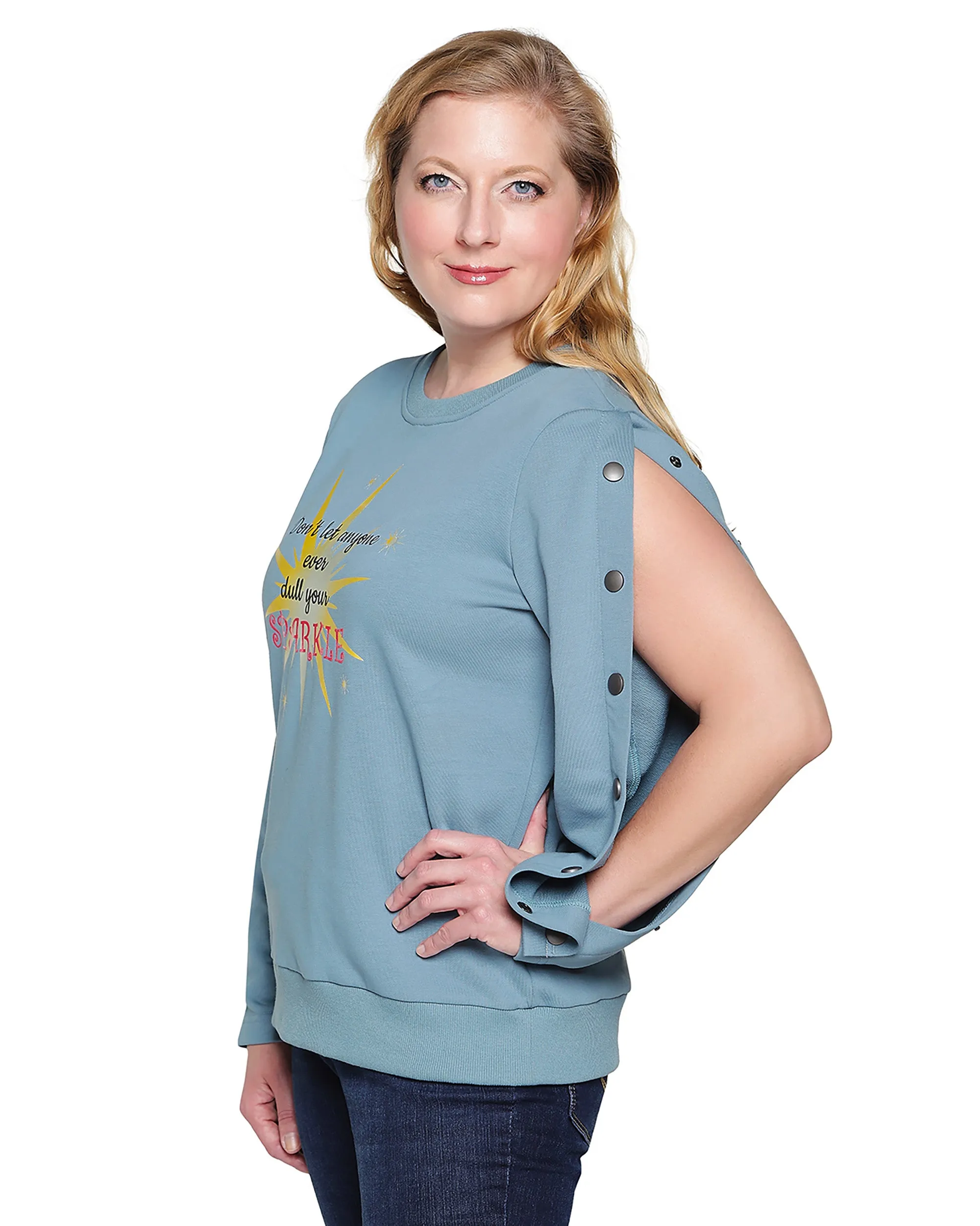 Dialysis Shirts for Women with Easy Arm Port Access Makes Best Dialysis Patient Gift "Sparkle"