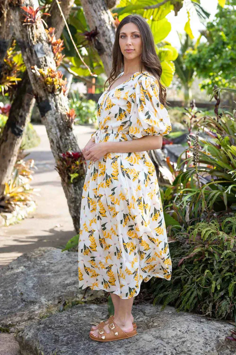Dolly Midi Dress - Yellow Khaki