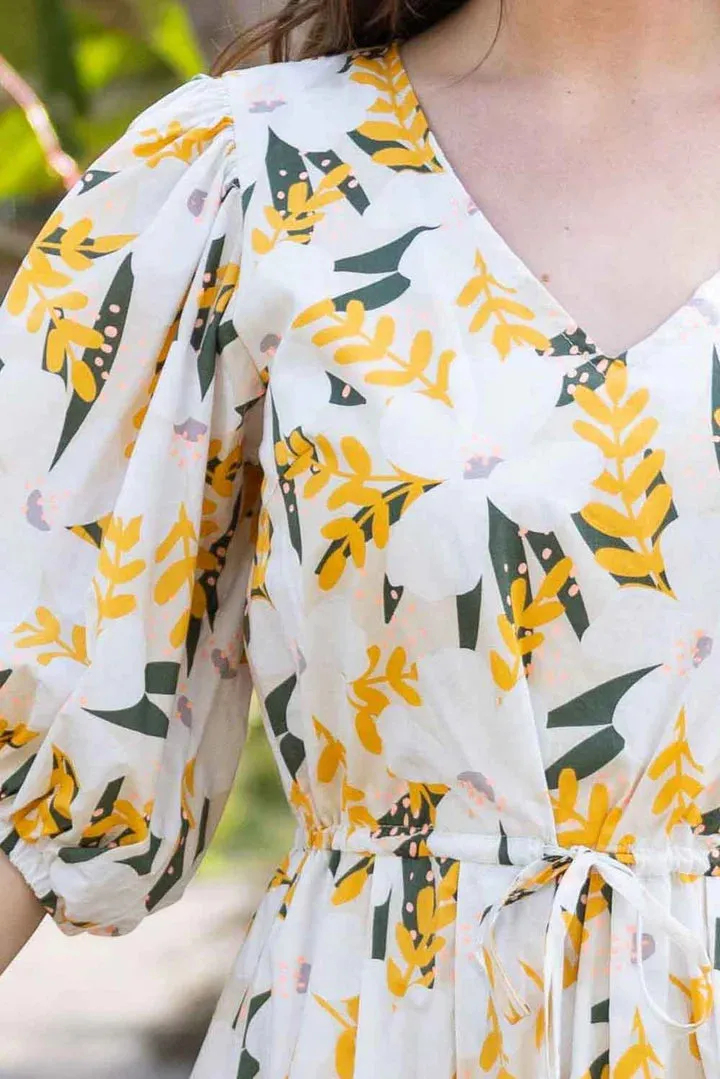 Dolly Midi Dress - Yellow Khaki