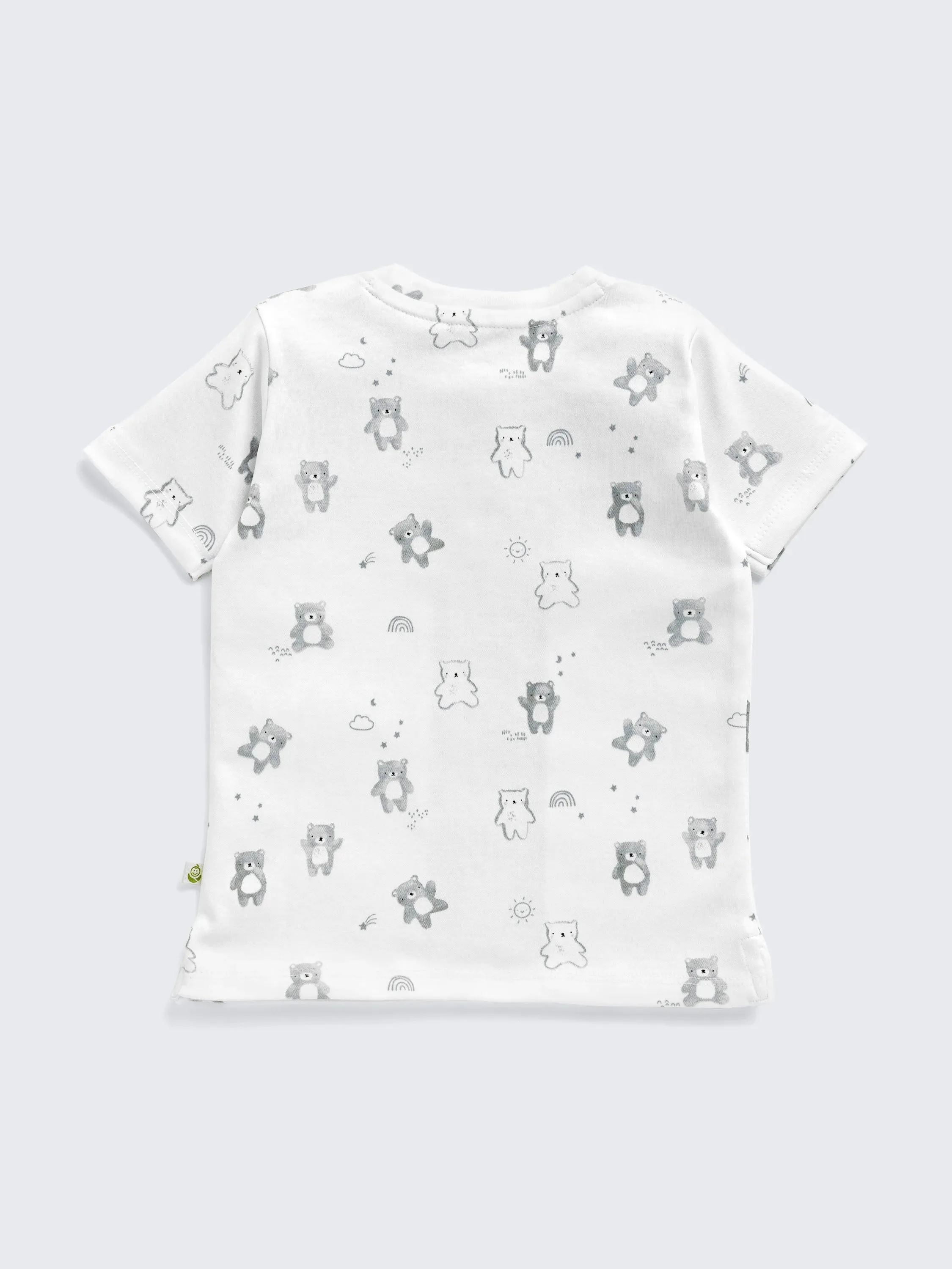 Eebabee Newborn Teddy Print Henley Tee