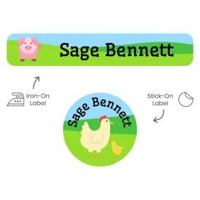 Farm Animals Camp Clothing Labels Pack