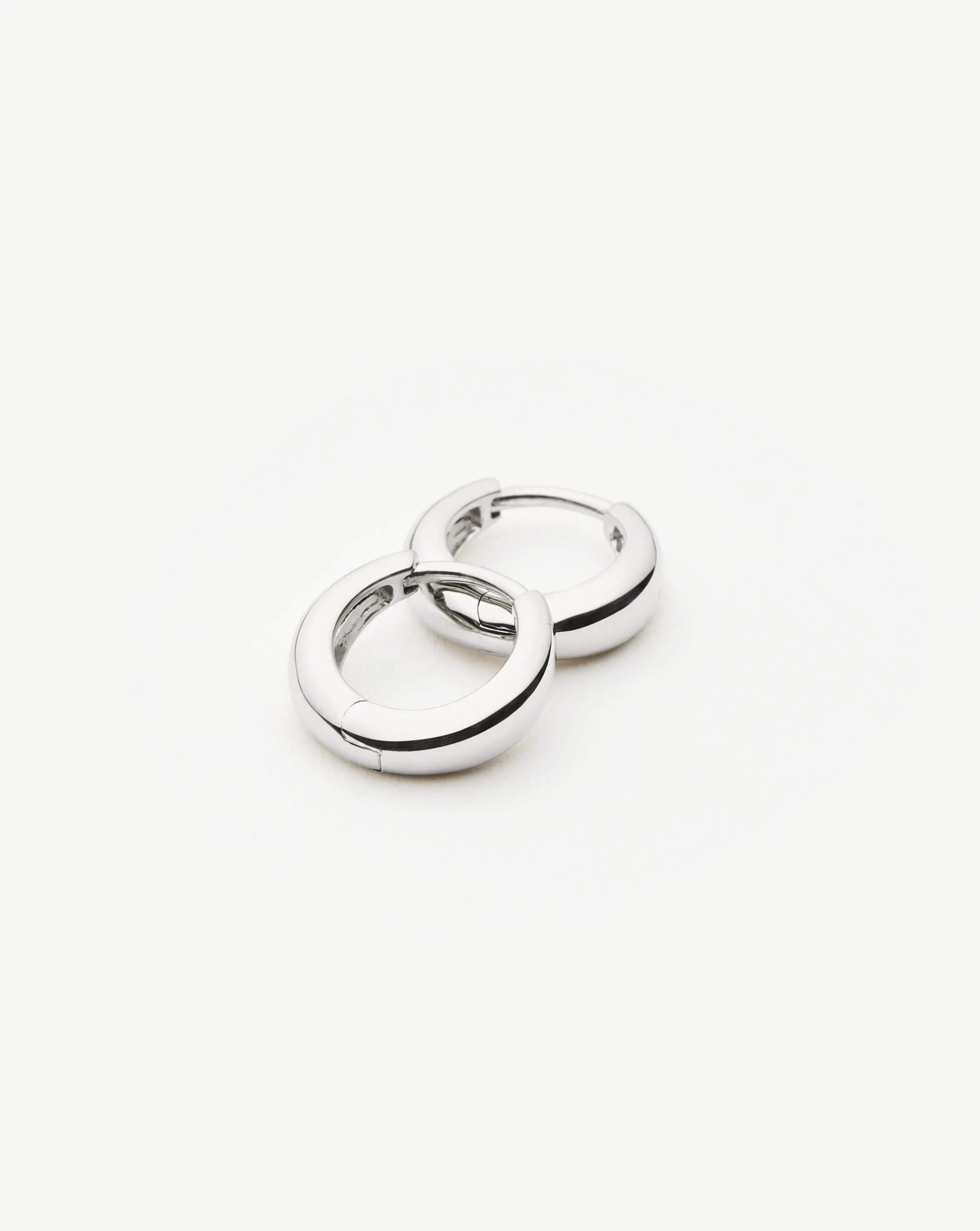 Fine Dome Huggies | 14ct Solid White Gold