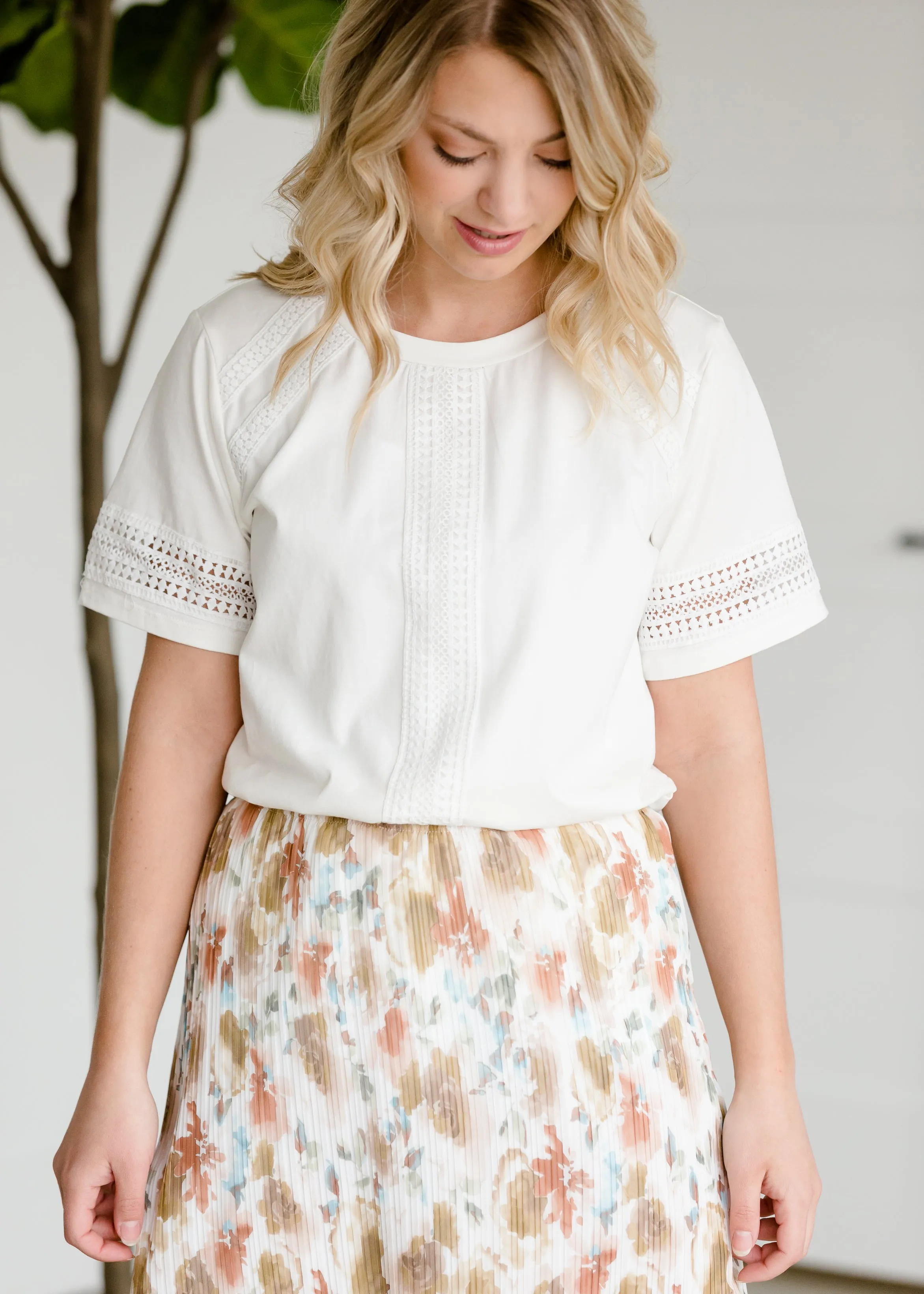 Floral Pleated Midi Skirt - FINAL SALE