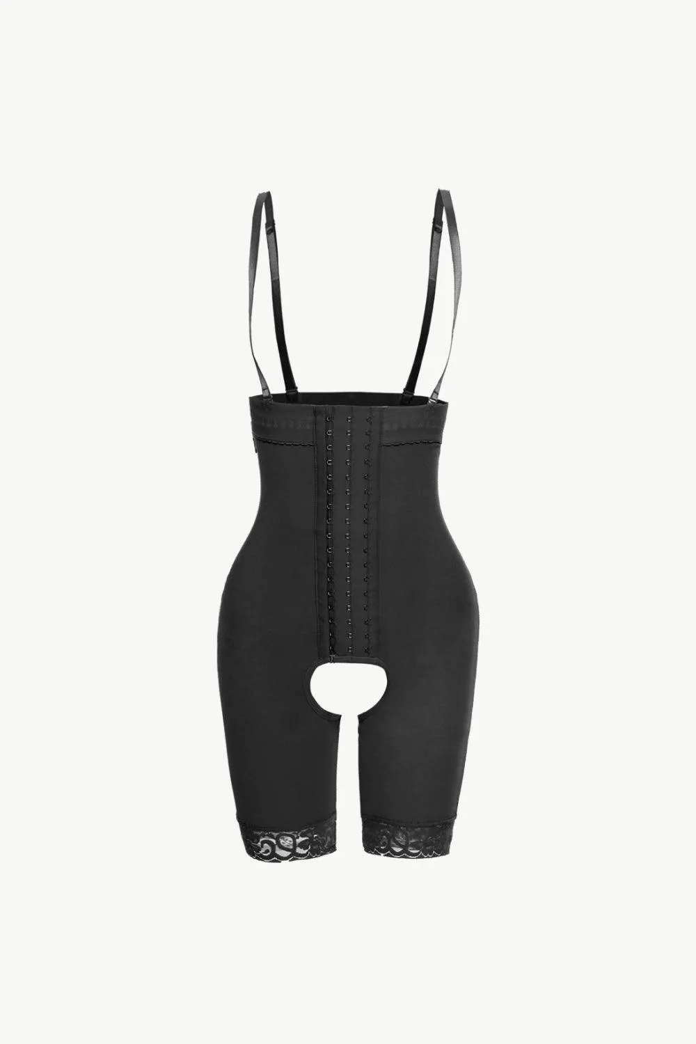 Full Size Hook-And-Eye Lace Trim Shaping Bodysuit