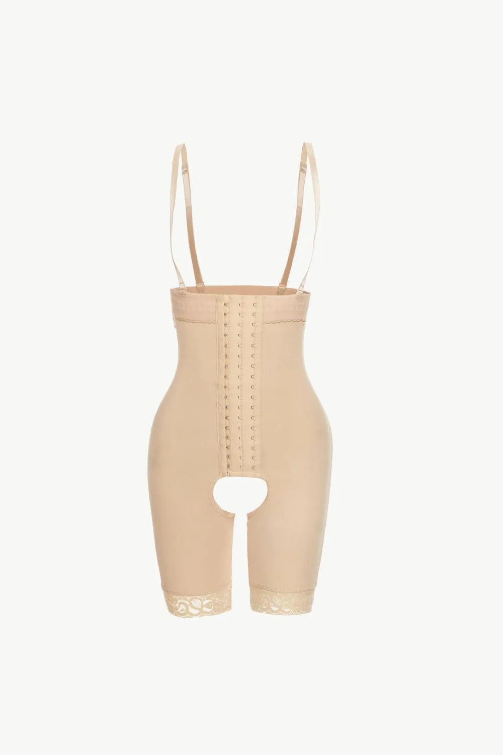 Full Size Hook-And-Eye Lace Trim Shaping Bodysuit