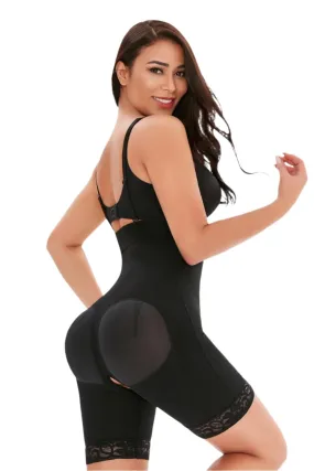 Full Size Hook-And-Eye Lace Trim Shaping Bodysuit