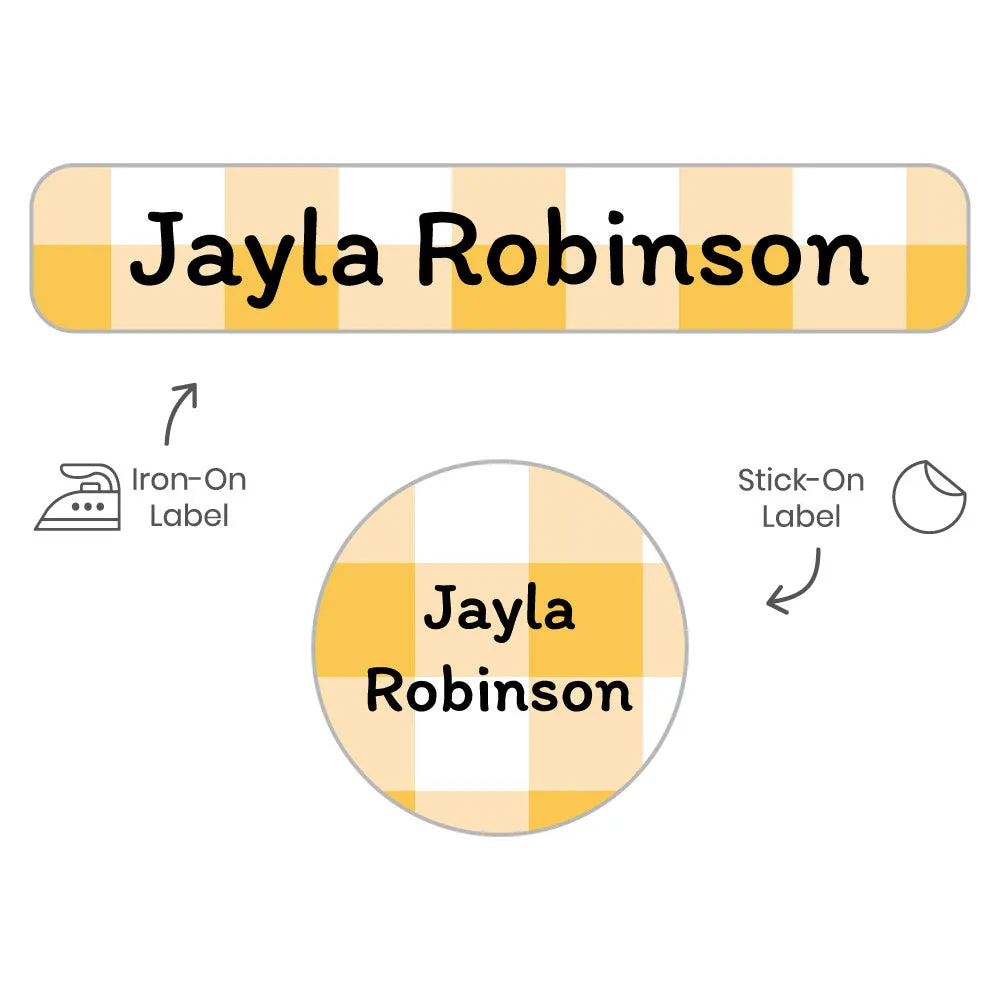 Gingham Camp Clothing Labels Pack