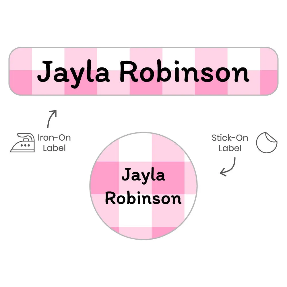 Gingham Camp Clothing Labels Pack