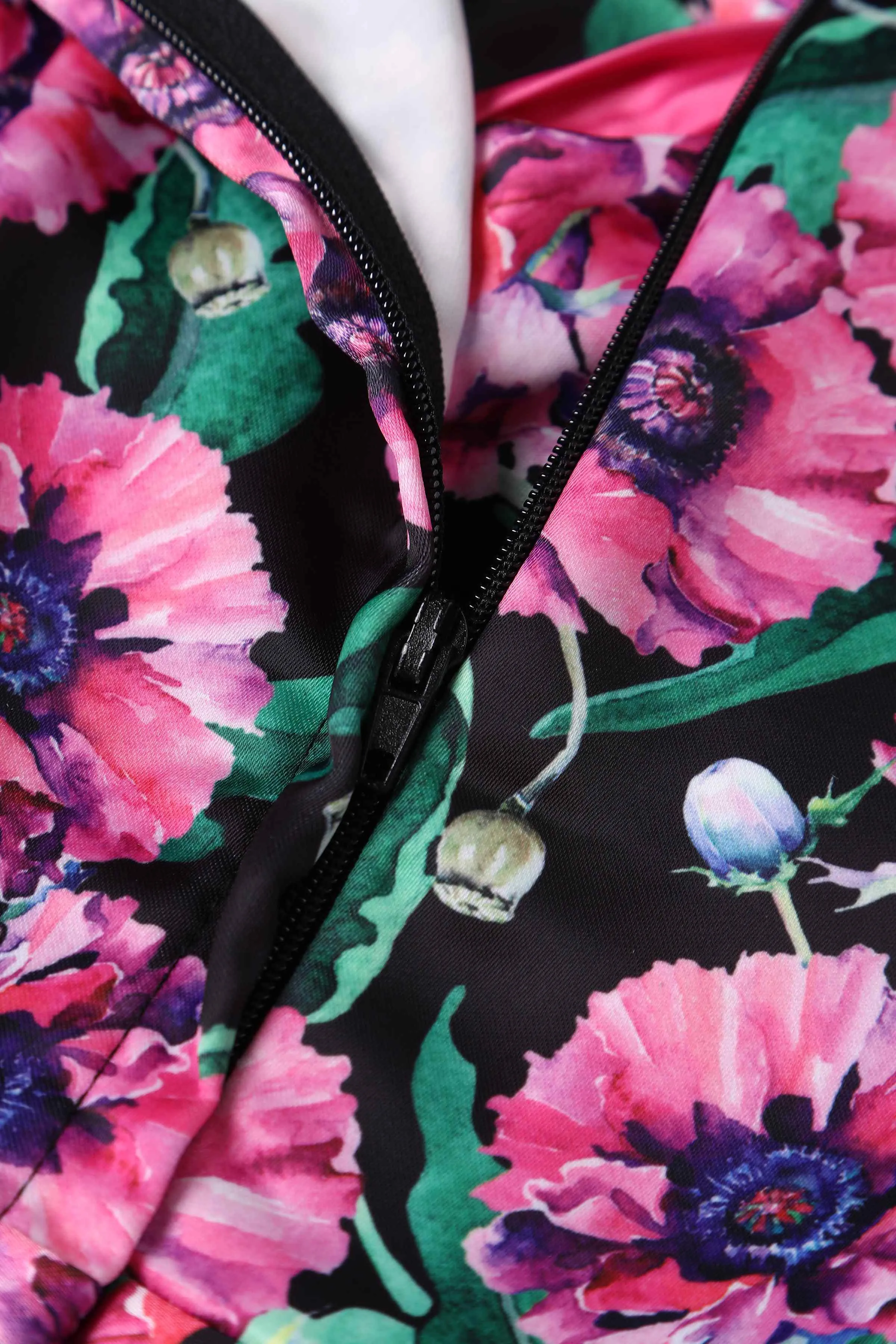 Grace Purple Poppy Pleated Bust Dress