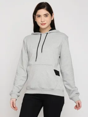 Grey Relaxed Fit Hoodie | Recycled Polyester   Recycled Cotton Blend