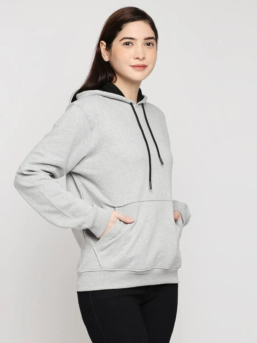Grey Relaxed Fit Hoodie | Recycled Polyester   Recycled Cotton Blend