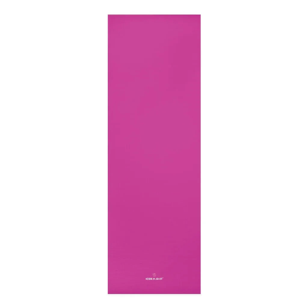 Hot Pink Foam Yoga Mat, Solid Hot Pink Color Best Lightweight 0.25" thick Mat - Printed in USA (Size: 24″x72")