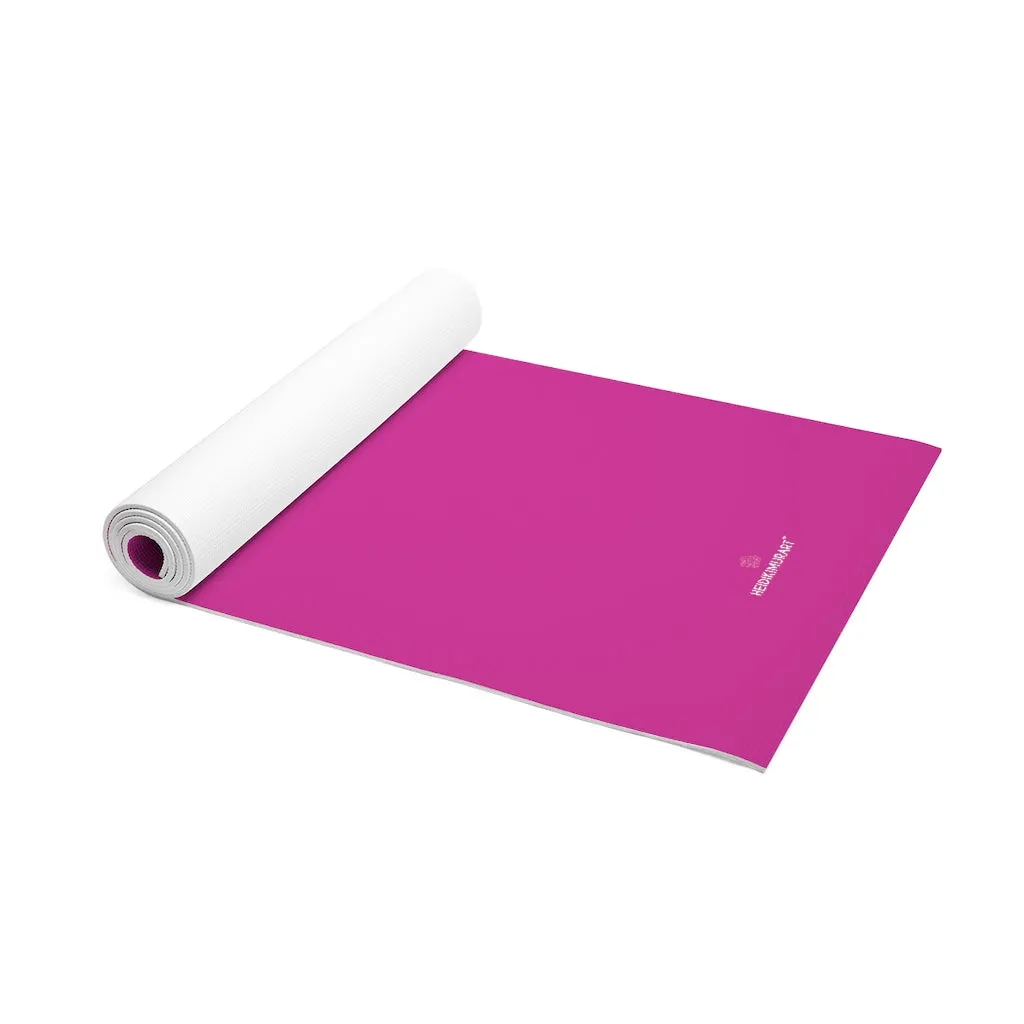 Hot Pink Foam Yoga Mat, Solid Hot Pink Color Best Lightweight 0.25" thick Mat - Printed in USA (Size: 24″x72")