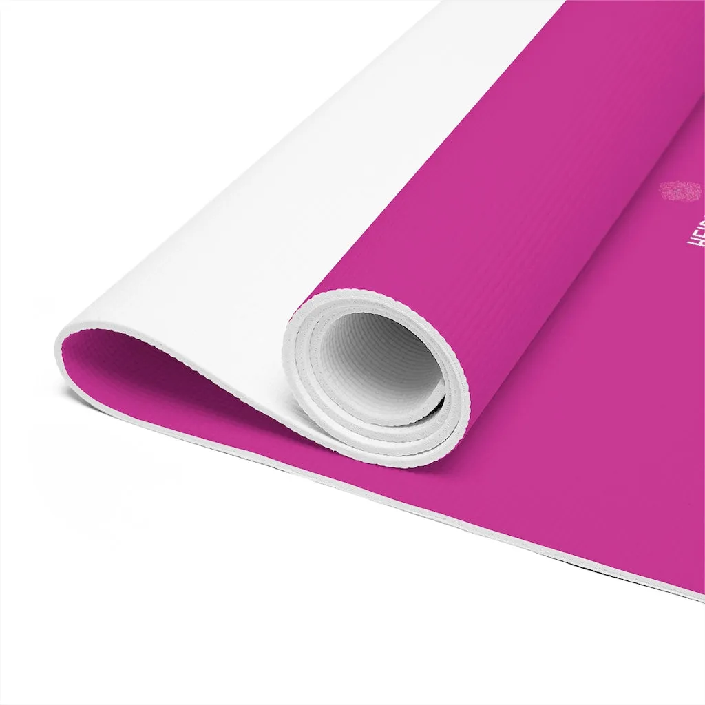 Hot Pink Foam Yoga Mat, Solid Hot Pink Color Best Lightweight 0.25" thick Mat - Printed in USA (Size: 24″x72")