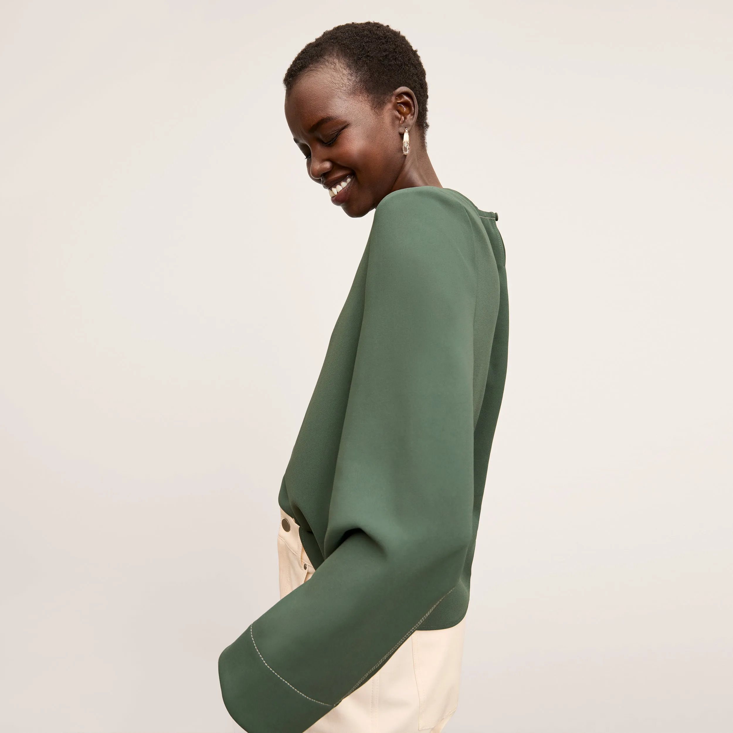 Jules Top - Everyday Crepe :: Dusty Pine