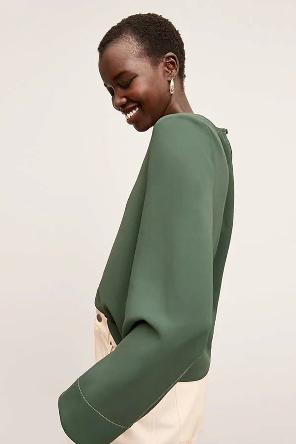 Jules Top - Everyday Crepe :: Dusty Pine