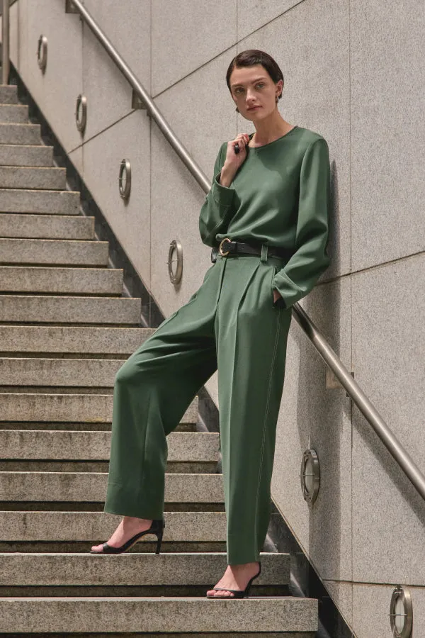 Jules Top - Everyday Crepe :: Dusty Pine