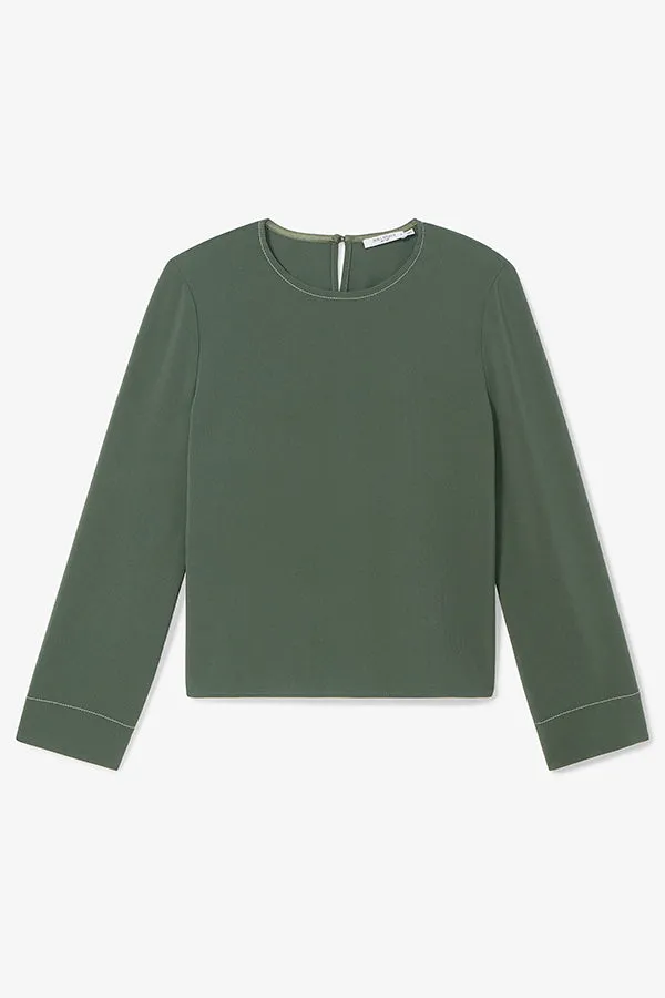 Jules Top - Everyday Crepe :: Dusty Pine