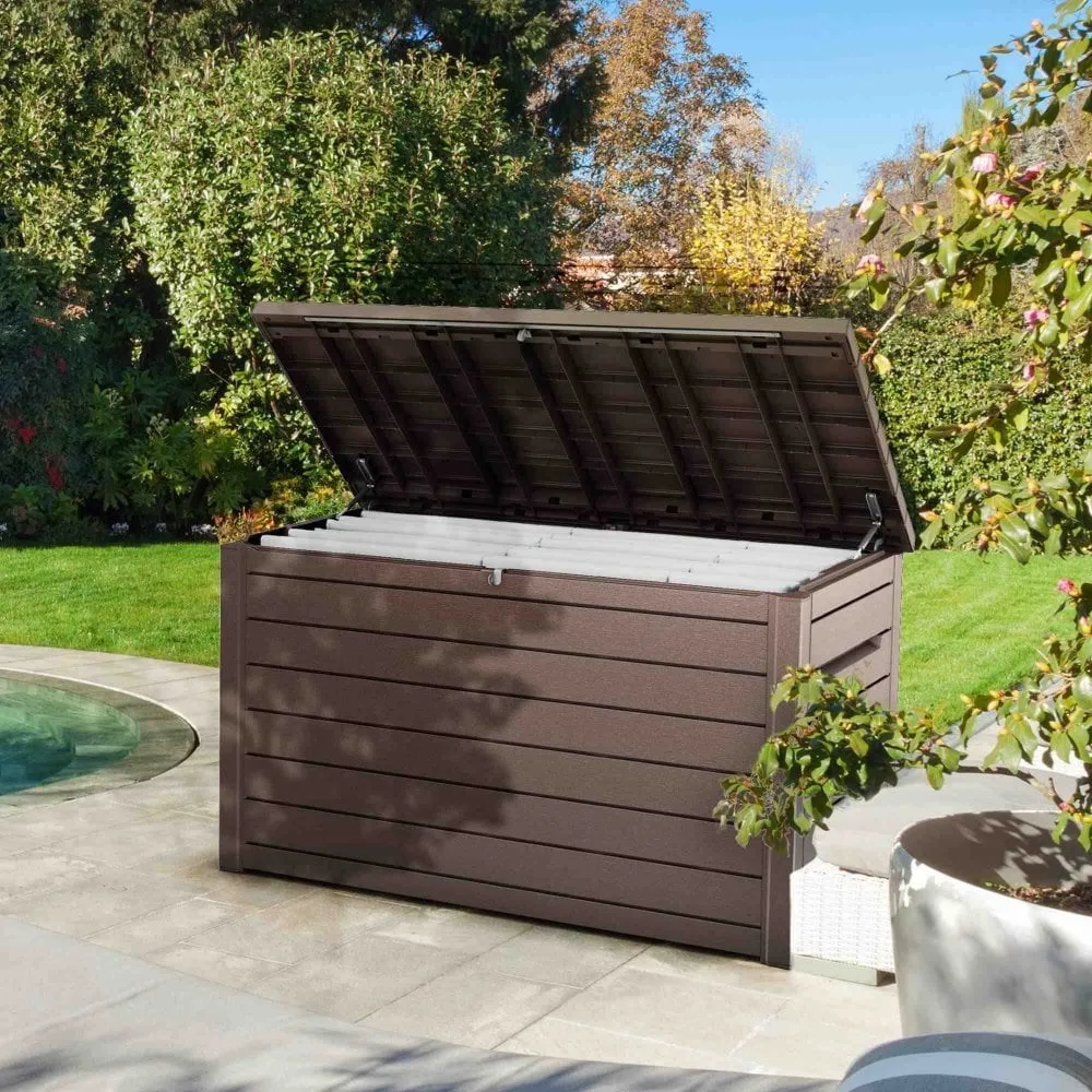 Keter - XXL Deck Box Wood Effect 870L - Brown or Anthracite
