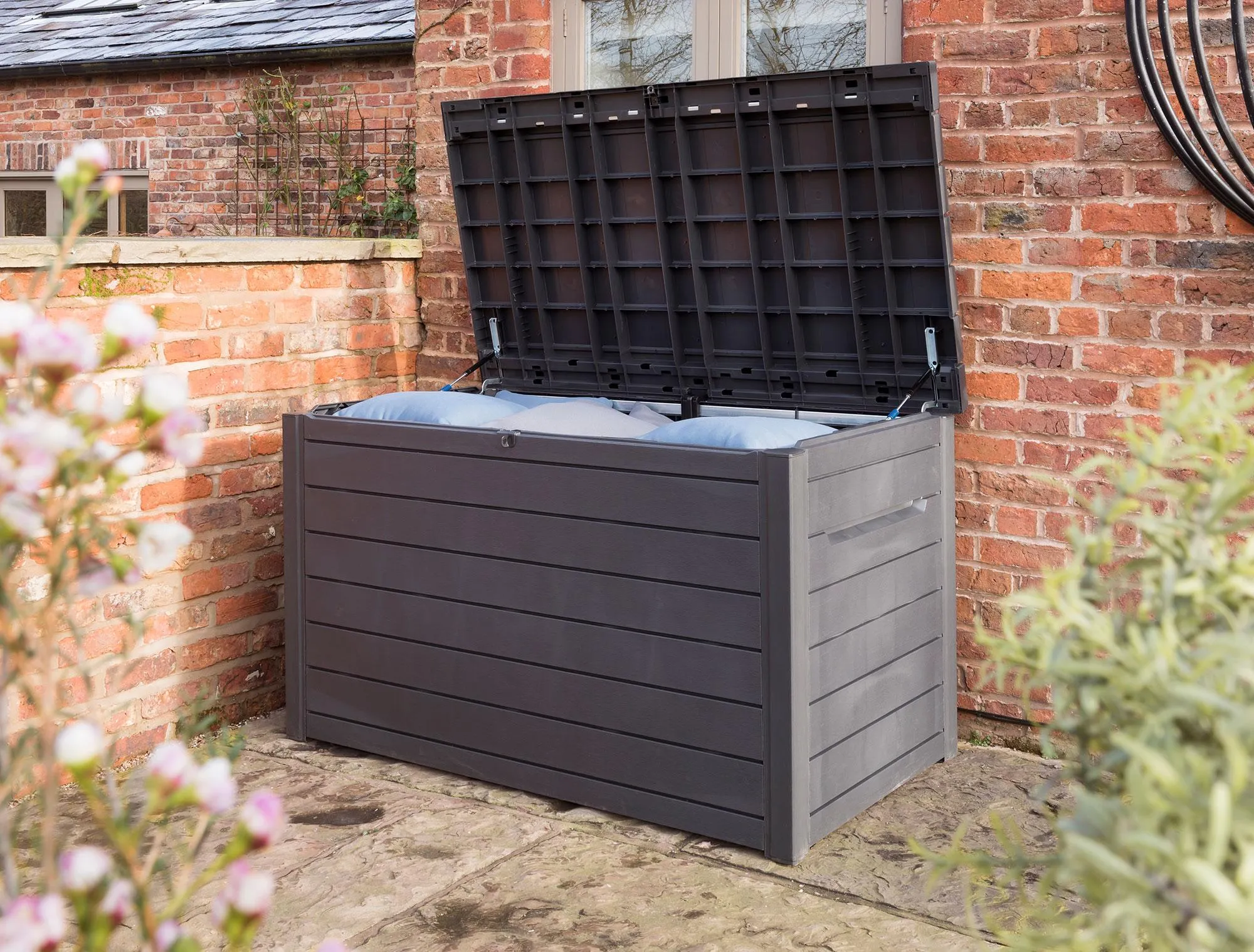 Keter - XXL Deck Box Wood Effect 870L - Brown or Anthracite