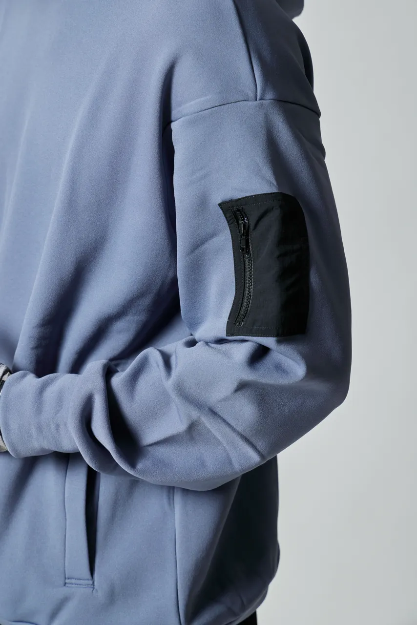KNIT HOODIE PARKA BLUE